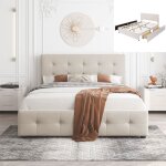 Lit adulte double 140 x 200 cm avec tiroirs sommier à lattes et dossierlit double doux pour la peau en ... Lit adulte double 140 x 200 cm avec tiroirs sommier à lattes et dossierlit double doux pour la peau en ...
