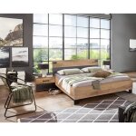 Lit adulte double 180 x 200 + 2 chevets coloris ch�ne fonc� - longueur 188 x profondeur 210 x hauteur ...