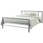 Lit adulte rousseau sandro 160x200 - gris - structure en aluminium - sommier et matelas inclus
