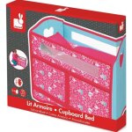 Lit armoire pour poupee rose pliable 40 x 25 x 365 cm (lxlxh) - janod - mobilier - accessoire poupee