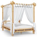 Lit  baldaquin 140x200 cm bambou - salutuya - bd16824