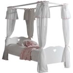 Lit � baldaquin - amori - blanc - mdf - 90x200cm - �l�gance chic
