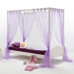 Lit  baldaquin nadine 90 x 200 cm lasur blanc