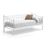 Lit banquette - price factory - sobla - 90x200 cm - blanc - style contemporain