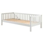 Lit banquette friedrich en pin laqu� blanc - vipack - 1 place - bois massif - sommier inclus