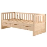 Lit banquette friedrich en pin massif avec 3 tiroirs - vipack - enfant - marron - 90 x 200 cm - a lattes ... Lit banquette friedrich en pin massif avec 3 tiroirs - vipack - enfant - marron - 90 x 200 cm - a lattes ...