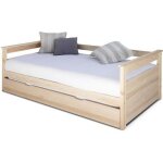 Lit banquette gigogne izao bois naturel 80x190 cm