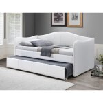 Lit banquette gigogne mathilde - 2 x 90 x 190 cm - simili - blanc Lit banquette gigogne mathilde - 2 x 90 x 190 cm - simili - blanc