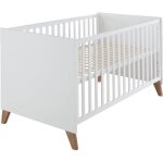 Lit bébé évolutif en lit junior - 70 x 140 cm - roba - ole - blanc / pieds chêne massif Lit bébé évolutif en lit junior - 70 x 140 cm - roba - ole - blanc / pieds chêne massif