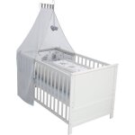 Ensemble complet de lit bb volutif roba jumbotwins 70x140 cm - equipement textile inclus - blanc