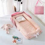 Sac � langer 2 - en - 1 avec lit de voyage pour b�b� - berceau pliable - 85x45x12 cm - rose