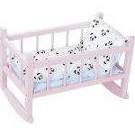 Lit bercelonnette en bois laqu rose panda (40 cm) coloris unique