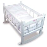 Lit bercelonnette laqué garnissage pour poupée et mini - poupée petitcollin - 800188 - 40 cm - blanc Lit bercelonnette laqué garnissage pour poupée et mini - poupée petitcollin - 800188 - 40 cm - blanc