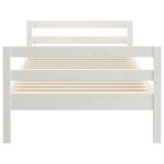 Lit en bois de pin massif blanc 90x190 cm - salalis - sp0025 - a lattes - 1 place - classique - intemporel ...