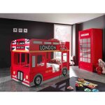 Lit bus enfant avec led 90x200 cm - rouge - fun Lit bus enfant avec led 90x200 cm - rouge - fun