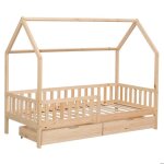 Lit cabane pour enfant 190x90cm en bois avec tiroirs marceau
