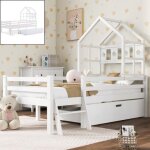 Lit cabane enfant 90x200 cm avec échelle et tiroirs lit mezzanine simple en bois massif avec protection ... Lit cabane enfant 90x200 cm avec échelle et tiroirs lit mezzanine simple en bois massif avec protection ...