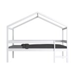 Lit cabane enfant bois blanc laqué 90x190 - lt14054 - blanc - terre de nuit Lit cabane enfant bois blanc laqué 90x190 - lt14054 - blanc - terre de nuit