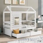 Lit cabane enfant 160 x 80cm avec protection contre les chutes lit simple en bois polyvalent pour gar�ons ...