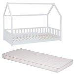 Lit cabane - laba kids - oasis blanc - 90x190 cm - matelas inclus - 1 place