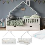 Lit cabane noemi - vitalispa - 80 x 160 cm - bois massif - avec matelas et tiroir barrière anti - chute ... Lit cabane noemi - vitalispa - 80 x 160 cm - bois massif - avec matelas et tiroir barrière anti - chute ...