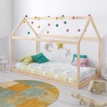 Lit cabane panda 90x190 + 1 sommier + matelas iris / naturel 195x134x97 cm Lit cabane panda 90x190 + 1 sommier + matelas iris / naturel 195x134x97 cm