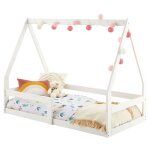 Lit cabane tami 70x140 cm lit simple 1 place pour b�b� ou enfant de type montessori en pin massif lasur� ...
