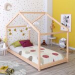 Lit cabane - weber industries - koala - bois massif - 90x190 cm - sommier inclus