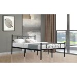 Lit avec cadre en m�tal mod�le hola 160 x 200 cm - noir
