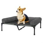 Lit de camp chien - unho - grande taille - tissu oxford - surlev - 90x70x18cm