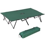 Outsunny - lit de camp - m�tal - 193x125x40cm - vert