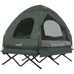 Lit de camp avec tente 2 pers. - skandika haug - matelas gonflable - tanche - lit dextrieur