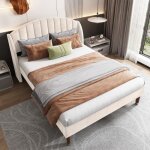 Lit capitonne adulte 160x200 cm avec sommier  lattes et tte de lit lit double pour adultes adolescents ...