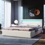 Lit capitonné lit coffre 140 x 200 cm avec led sommier à lattes et espace de rangement tête de lit simili ... Lit capitonné lit coffre 140 x 200 cm avec led sommier à lattes et espace de rangement tête de lit simili ...