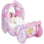 Lit carrosse princesse disney - disney princess - pour matelas 140cm x 70cm - rose - a lattes