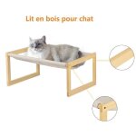 Lit pour chat en tissu hamac dint�rieur en bois 50x40x25cm willonin� habitat pour chats chiots lapins ...