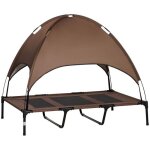 Lit pour chien chat sur pieds - pawhut - grand confort velum anti - uv oxford micro - perfor� parasol ...