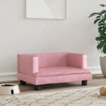 Lit pour chien - non spcifi - modle rose - 60x40x30 cm - velours - convient aux petits chiens