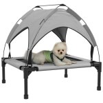 Lit pour chien sur�lev� - lit de camp - pawhut - velum taffetas textil�ne sac transport - m�tal - 76x61x695cm ...