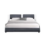 Lit clara pour matelas 140x190 - sommier tte de lit couleur blanc noir