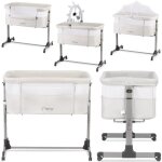 Momi revo ? lit cododo b�b� r�glable ? berceau 2 - en - 1 avec matelas moustiquaire jouets ? hauteur ...