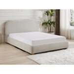 Lit coffre 120 x 190 cm - tissu - beige + matelas - vanari