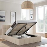 Lit coffre 160x200 cm elias + sommier / beige Lit coffre 160x200 cm elias + sommier / beige