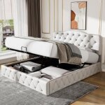 Lit coffre adulte 140 x 200 cm avec sommier tête de lit réglable motif litchi cuir synthétique style ... Lit coffre adulte 140 x 200 cm avec sommier tête de lit réglable motif litchi cuir synthétique style ...