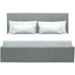 Lit coffre adulte martin - couchage 140x190 cm - gris clair - sommier à lattes - l 201 x p 146 x h 99 ... Lit coffre adulte martin - couchage 140x190 cm - gris clair - sommier à lattes - l 201 x p 146 x h 99 ...