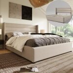 Lit coffre double 140x200 cm avec grand espace de rangement lit capitonn� double avec sommier � lattes ...