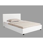 Lit double avec coffre carla - 140 x 190 cm - blanc