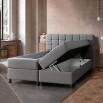 Le roi du matelas - lit coffre omega gris - 160x200 cm - cadre en mtal - hauteur 130 cm