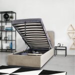Lit coffre parma 90x190 + 1 sommier / beige Lit coffre parma 90x190 + 1 sommier / beige
