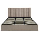 Lit coffre songe + sommier velours taupe 180cm